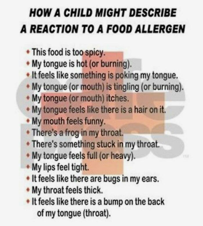 How A Child May Describe A Reaction To A Food Allergen