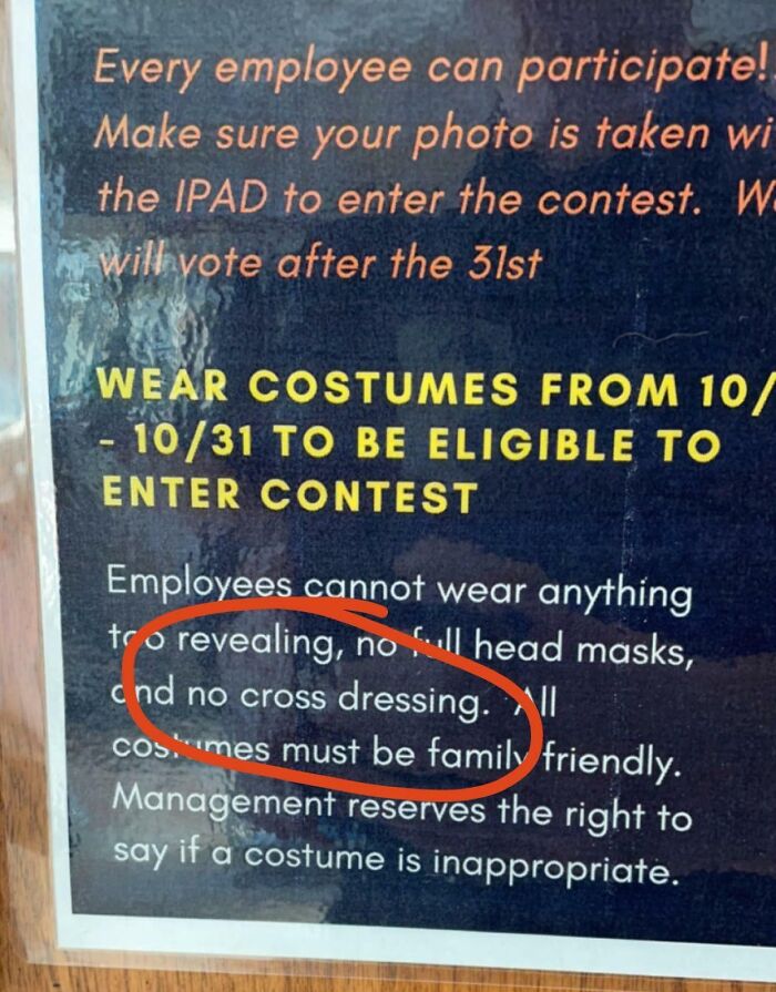 My Work's Halloween Costume Rules