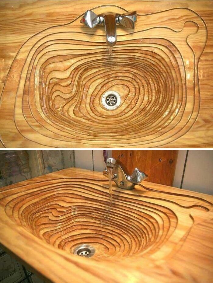 A Wooden, Tiered Sink