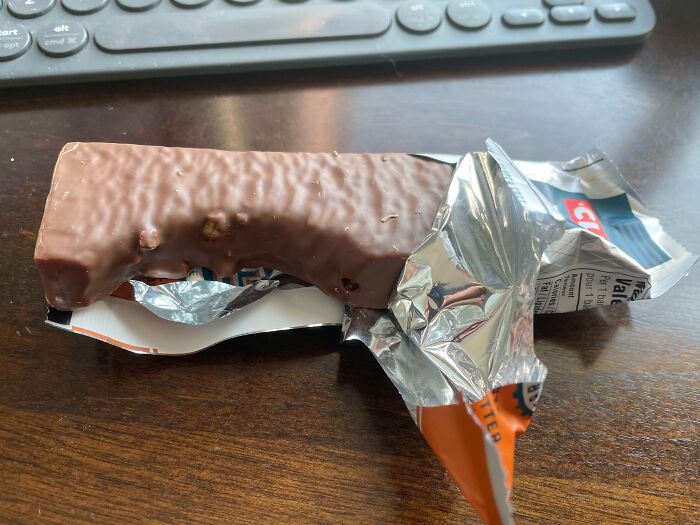 Opened A Clif Builder Bar To Find A Piece Taken Out