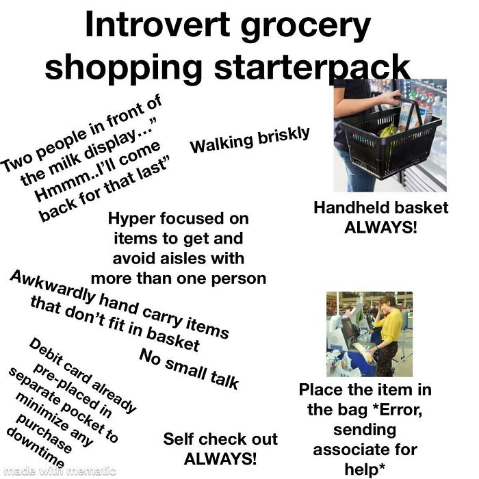 Introvert Grocery Shopping Starterpack