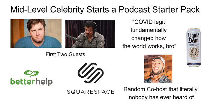Mid-Level Celebrity Starts A Podcast Starter Pack