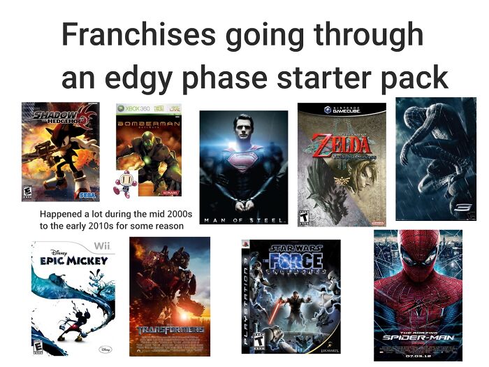 Franchises Going Through An Edgy Phase Starter Pack