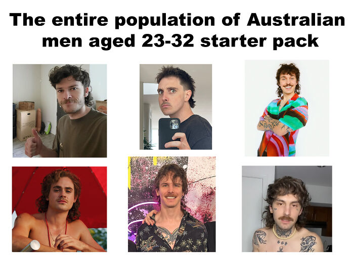 The Entire Population Of Australian Men Aged 23-32 Starter Pack