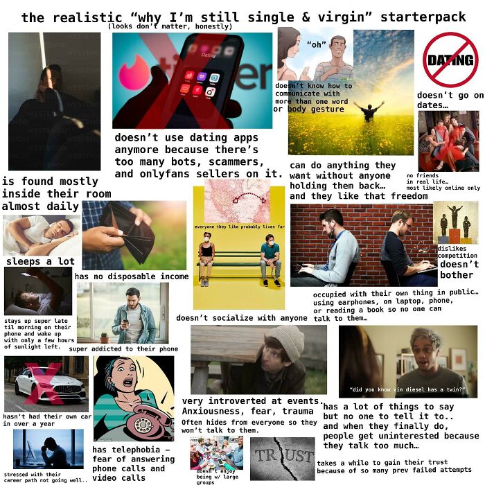 The Realistic “Why I’m Still Single And Virgin” Starter Pack