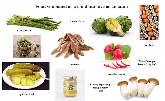 Food You Hated As A Child But Love As An Adult Starterpack