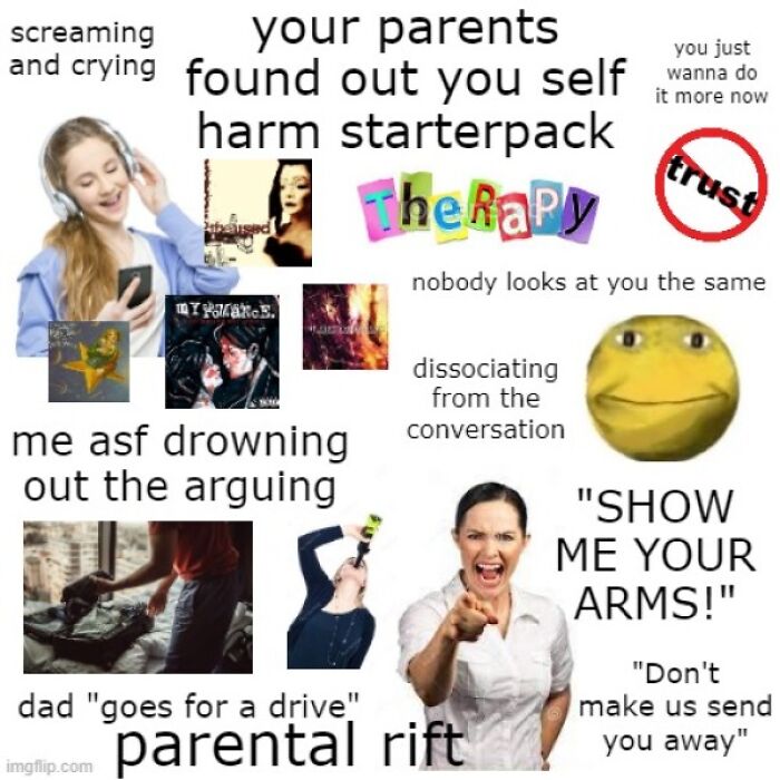 Your Parents Found Out You Self-Harm Starterpack