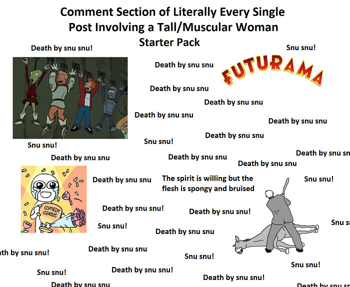 Comment Section Of Literally Every Single Post Involving A Tall/Muscular Woman Starter Pack