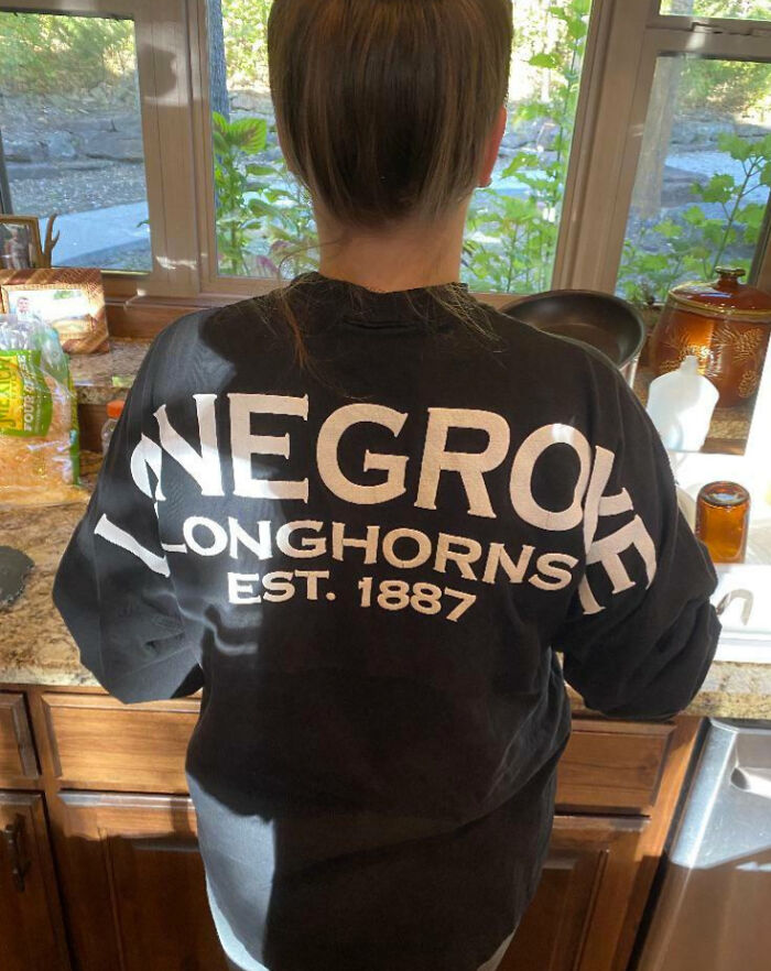 My Friend Bought A Shirt From Her High School In Lone Grove Oklahoma. She Didn’t Try It On First