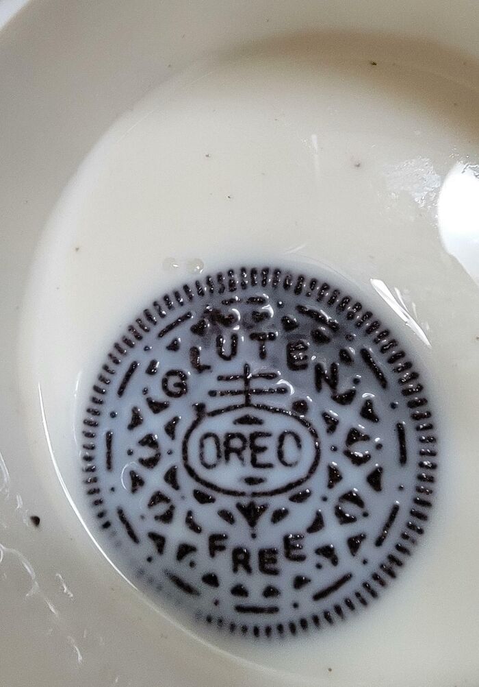 "Gluten Free" Has Been Imprinted Into The Oreo Cookie Part. Didn't See Until It Hit Milk