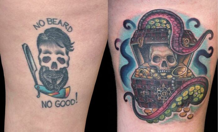 Before And After. Still My Favorite Tattoo Yet!! I Don’t Know How That Magical Man Did That
