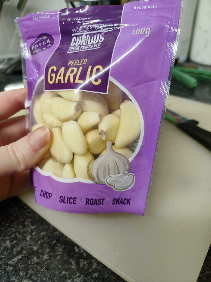 My Peeled Garlic Suggests Eating It As A Snack