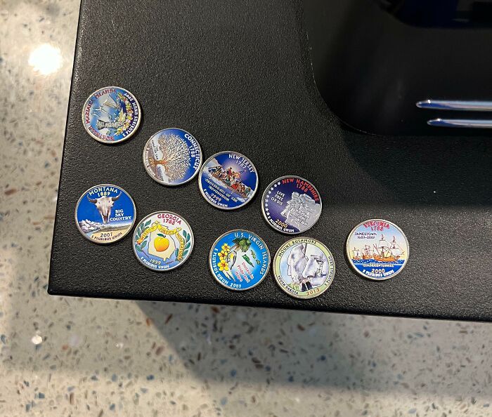 Found These Painted Quarters In A Coin Roll At My Job