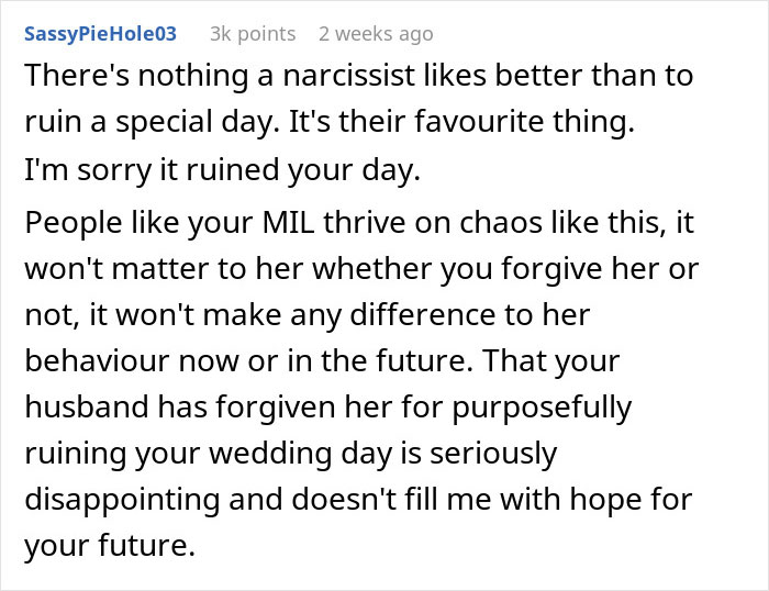Bride Considers Going No-Contact With MIL After She Selfishly Ruined Their Wedding Day Bride Considers Going No-Contact With MIL After She Selfishly Ruined Their Wedding Day