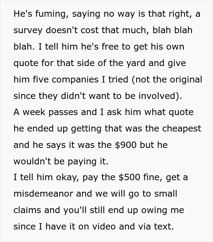 Person Maliciously Complies With Entitled Neighbor’s Demands, Ends Up With More Land Person Maliciously Complies With Entitled Neighbor’s Demands, Ends Up With More Land