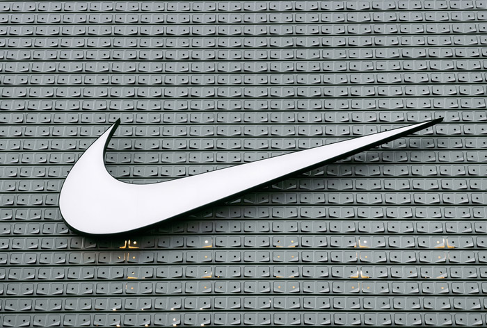 Huge Nike logo on building
