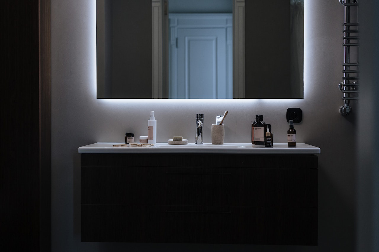 Bathroom with LED light