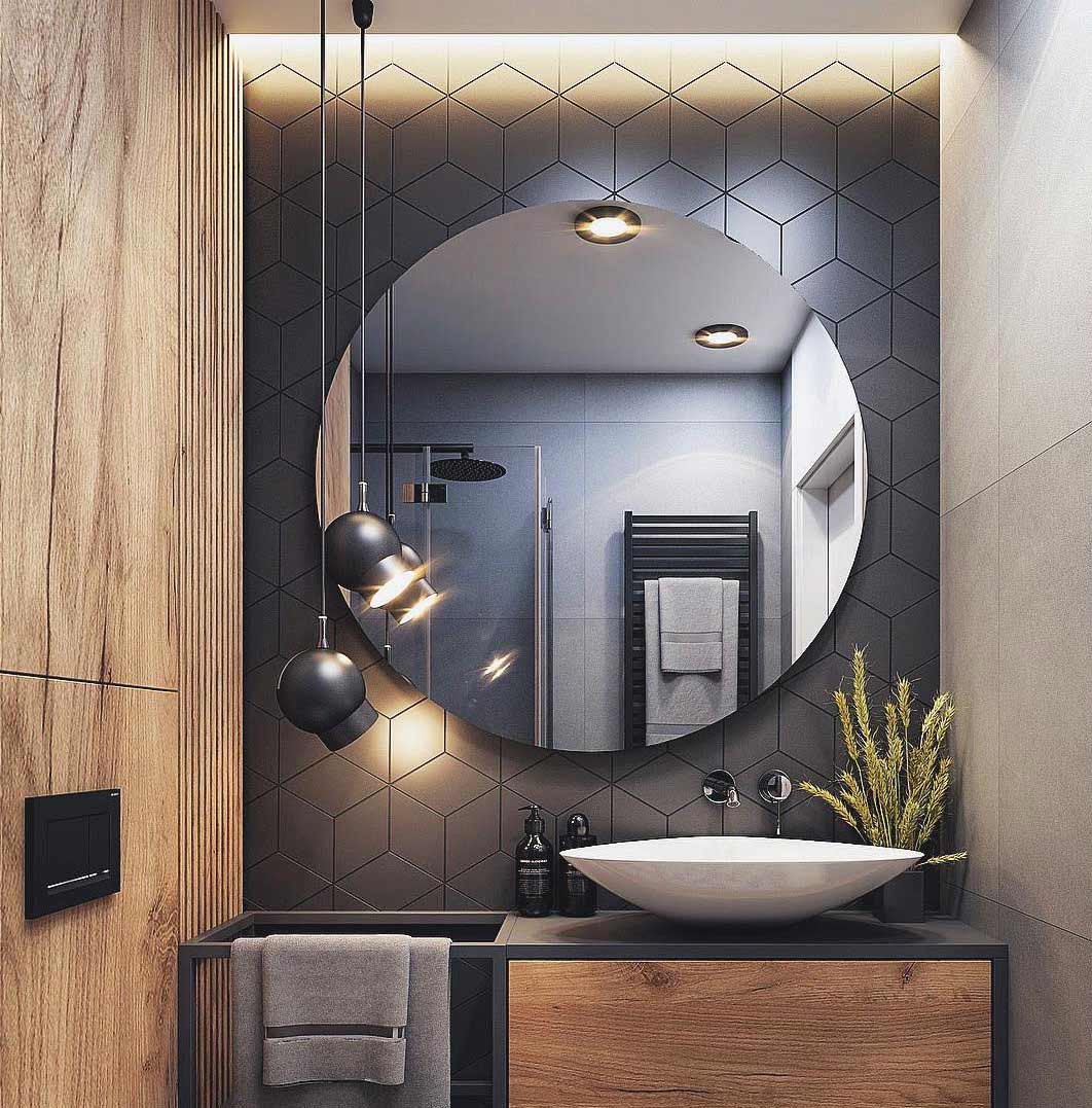 Bathroom with spotlights