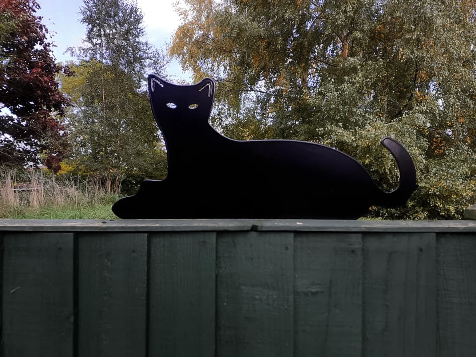 Black cat silhouette decor