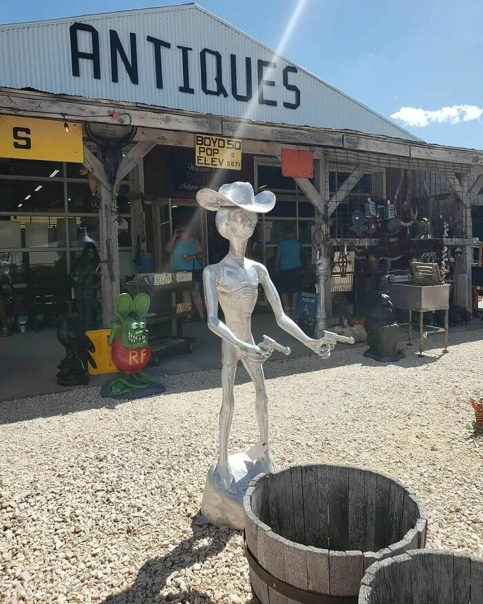 Alien Cowboy I Found At A Antiques Store. He Stayed There. Fun Though! At Boyd's Antiques Custer, Sd
