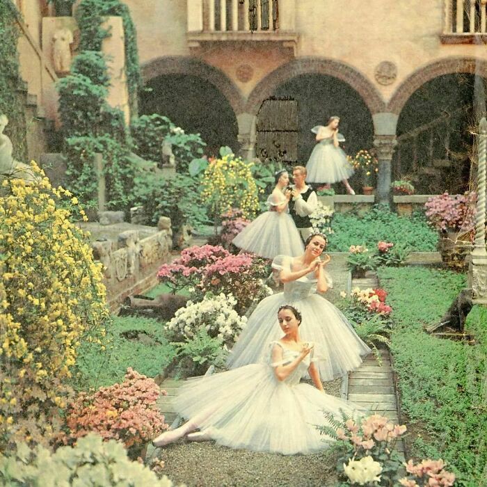 A Few Magical Sylphs Of The Boston Ballet In The Garden Of The Gardner Museum In 1964