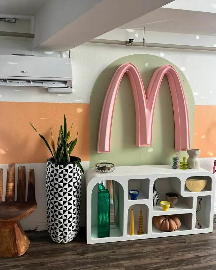 Got A Mcdonald’s Sign Off Fb Marketplace And Painted It Pink And Put It In My House!