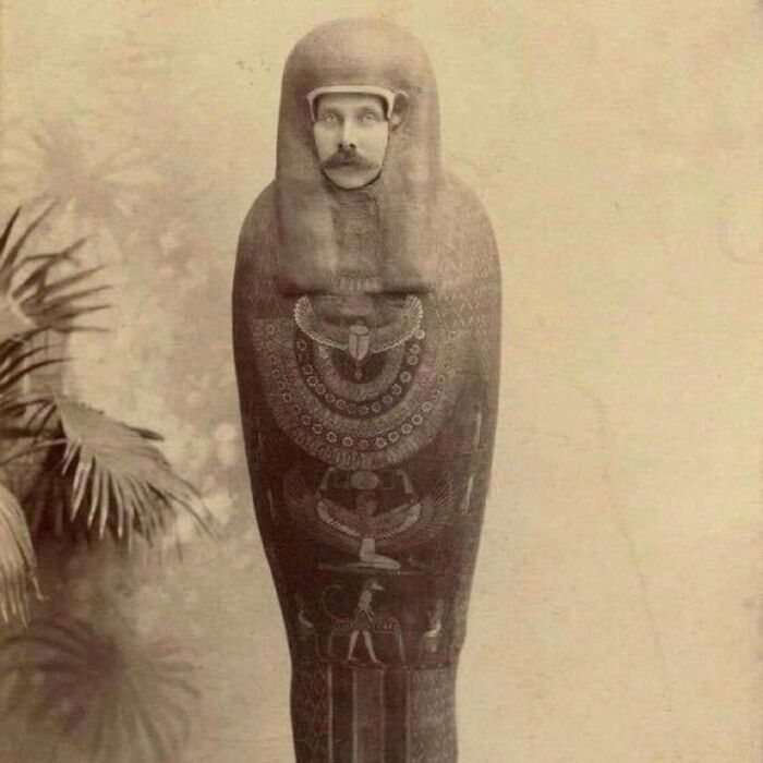 Archduke Franz Ferdinand Posing Like A Mummy During A Trip To Cairo In 1896