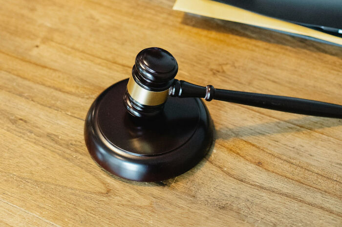 black gavel on the table 