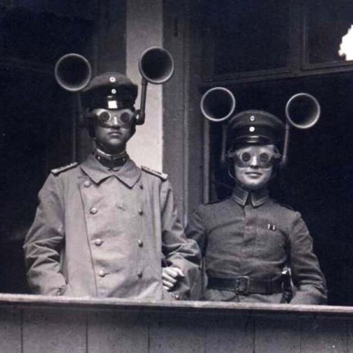 A Junior Officer And A Soldier From A German Field Artillery Unit Wearing Acoustic Optical Locating Apparatus