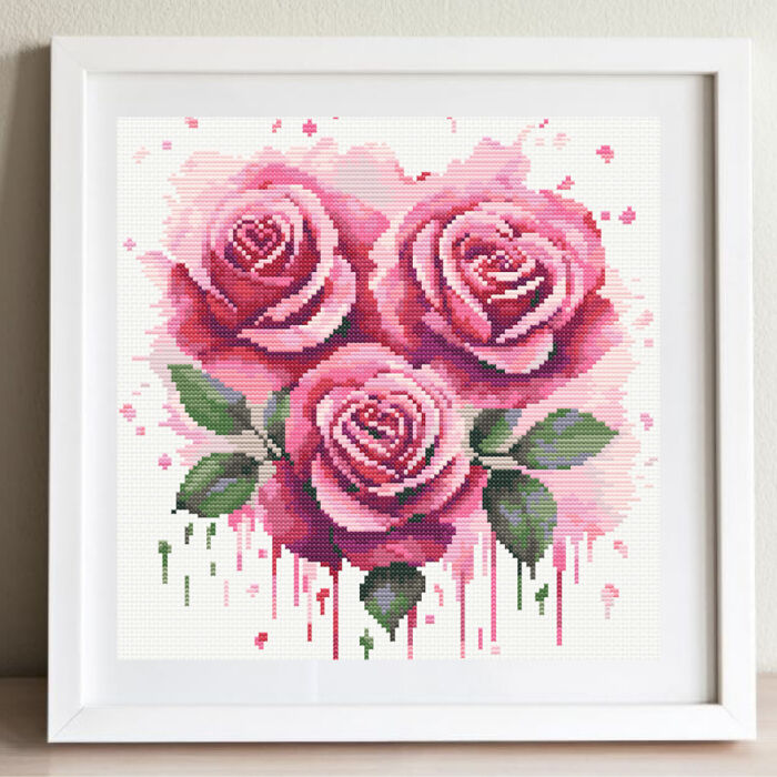 I Create Cross Stitch Patterns In A Watercolor Style