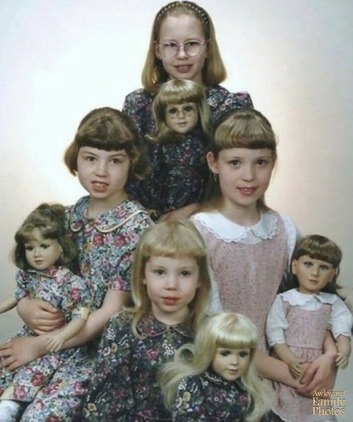 My Sisters And I Were Professionally Photographed With Identical Dolls In Matching Prairie Dresses