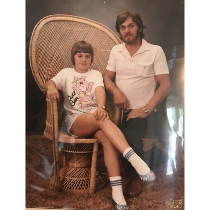 1986 In A Nutshell. Badly Done Dorothy Hamill Hair. Socks With Jelly Shoes. Dad With His Smokes In His Pocket. And Lots Of Rattan