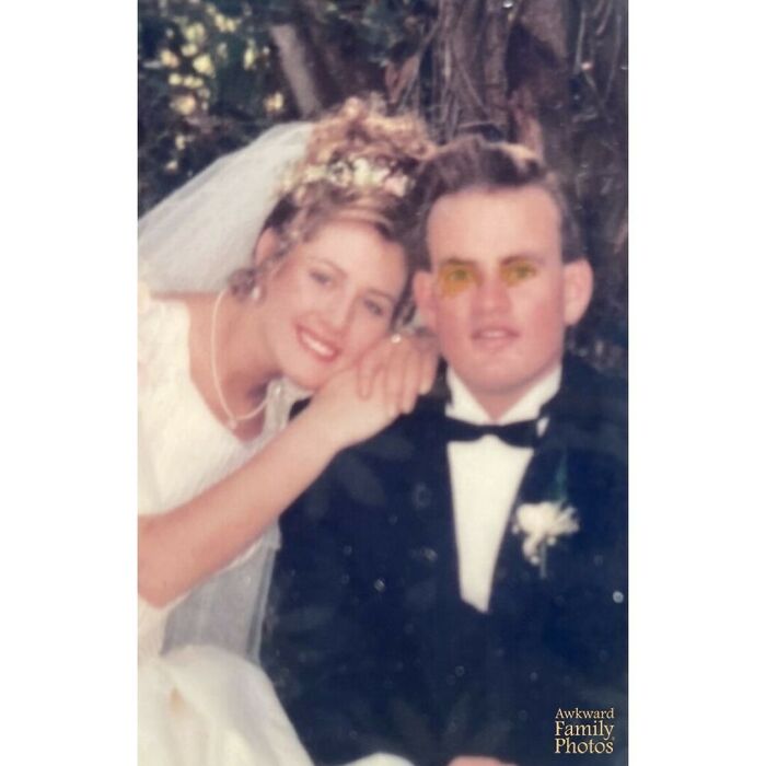 At Our Wedding In Qld Australia In 1993, The Photographer Took A Lot Of Photos With Our Eyes Closed But She Said It Would Be Fine Because She Could Get The Eyes Painted On Which Cost Us A Fortune. But I Guess It Was Worth It?
