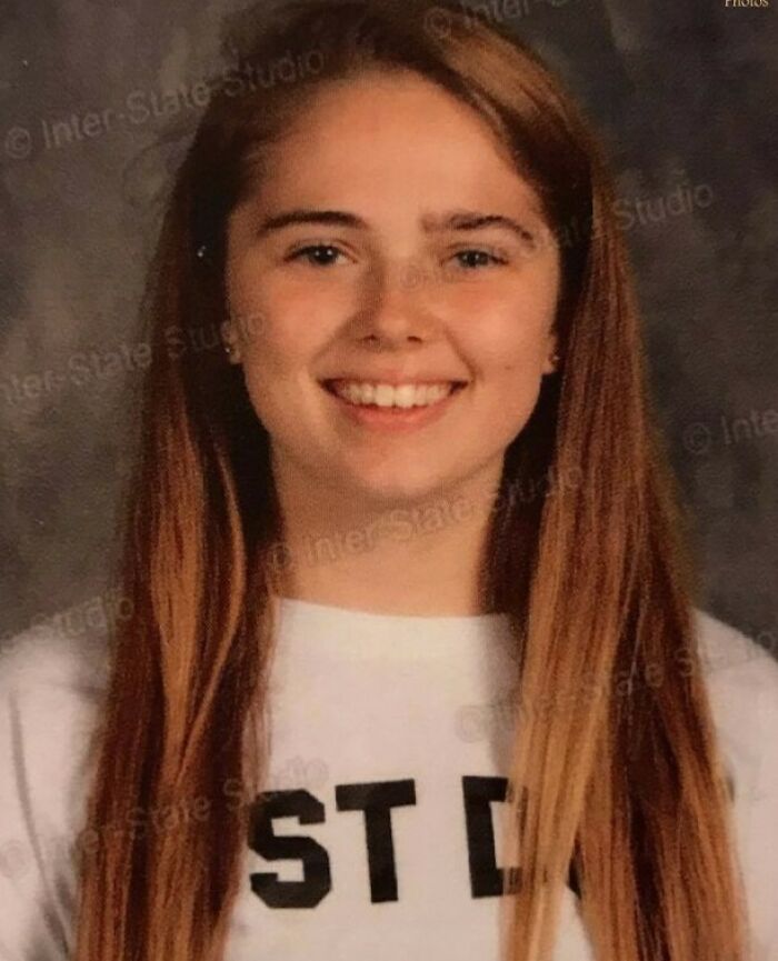 My 14 Year Old Daughter Forgot It Was School Picture Day. Normally Would Have Fixed Her Hair And Dressed Nice. On This Day She Wore A Nike Shirt That Said ‘Just Do It.’ Good Thing For Us, Her Hair Covered The Rest Of The Shirt And Only Left A Few Letters Visible