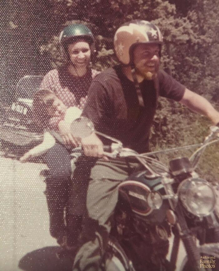 “Dad, Mom And Me Going For A Totally Safe Spin”