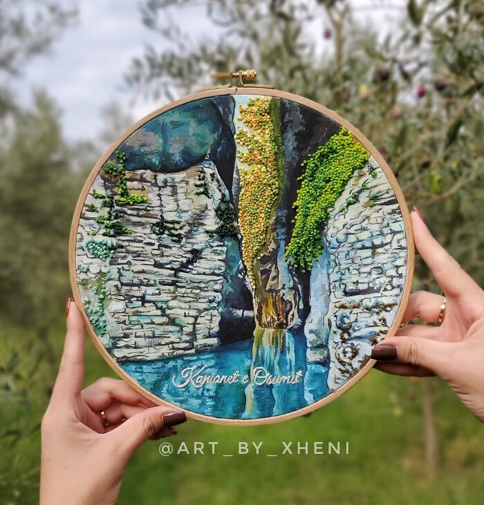 Embroidery Hoop Art Landscape