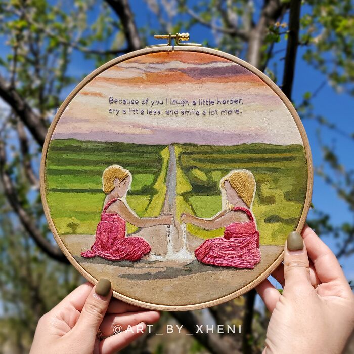 Embroidery Hoop Art Landscape