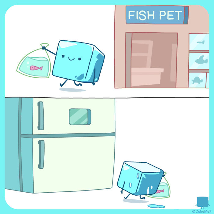 Hilarious Comics That Feature Ice Cube Who Melts In Various Situations (New Pics)
