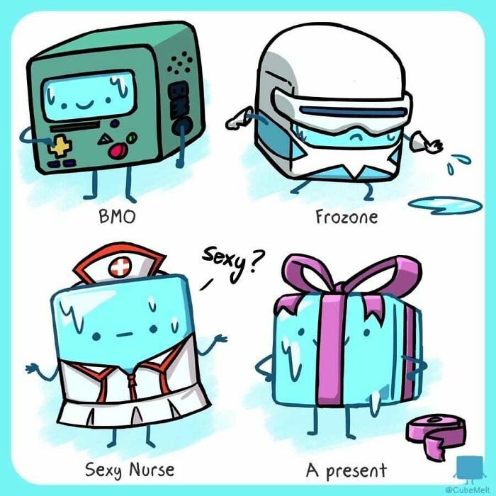 Hilarious Comics That Feature Ice Cube Who Melts In Various Situations (New Pics)