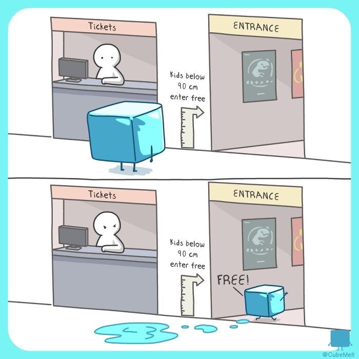 Hilarious Comics That Feature Ice Cube Who Melts In Various Situations (New Pics)