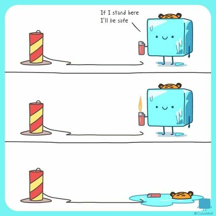 Hilarious Comics That Feature Ice Cube Who Melts In Various Situations (New Pics)