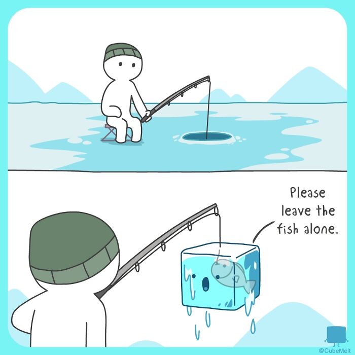 Hilarious Comics That Feature Ice Cube Who Melts In Various Situations (New Pics)