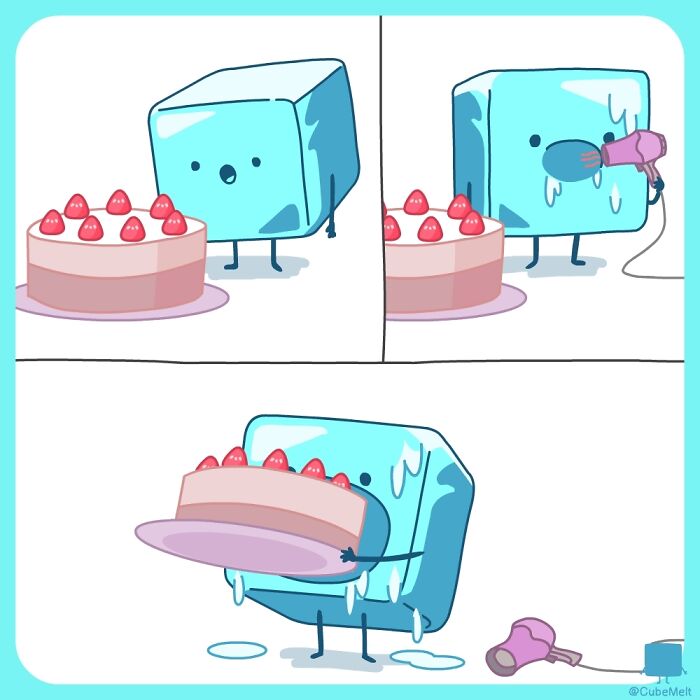 Hilarious Comics That Feature Ice Cube Who Melts In Various Situations (New Pics)