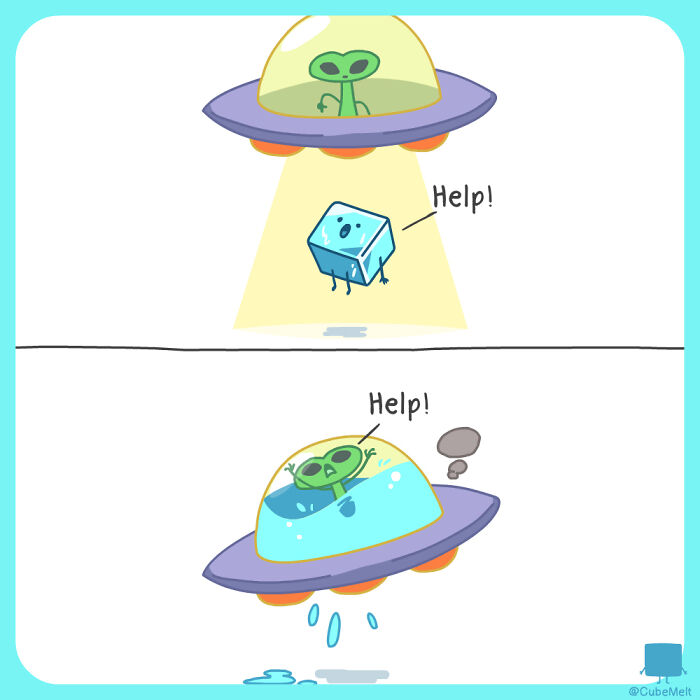 Hilarious Comics That Feature Ice Cube Who Melts In Various Situations (New Pics)