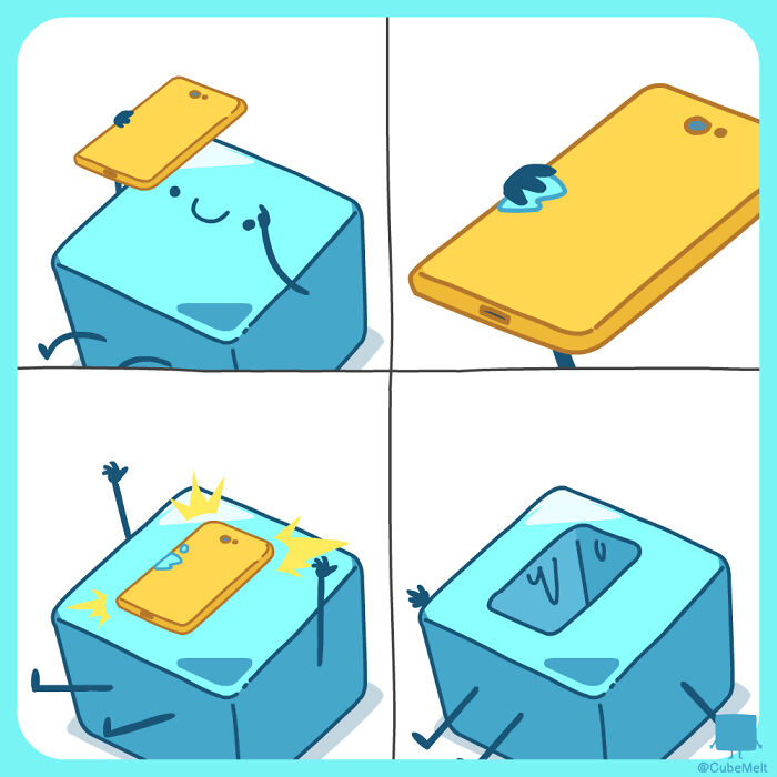 Hilarious Comics That Feature Ice Cube Who Melts In Various Situations (New Pics)