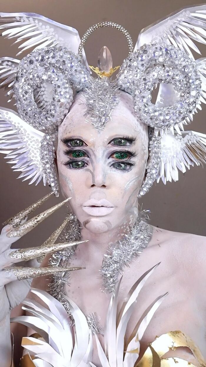 A Picture Of A Fantasy Creature Makeup Transformation