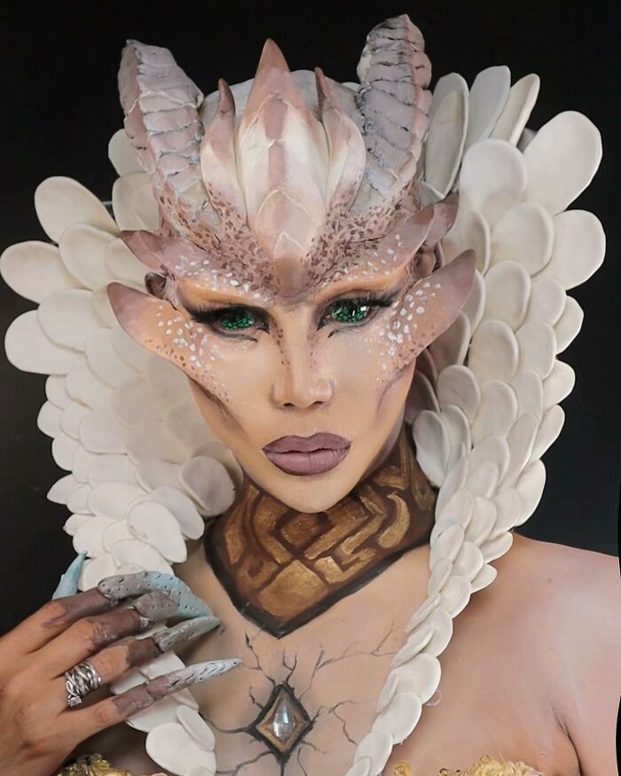 A Picture Of A Fantasy Creature Makeup Transformation