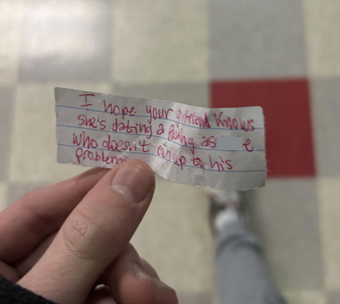 Note Ex Gave To Me With My Hoodie When I Asked For It Back