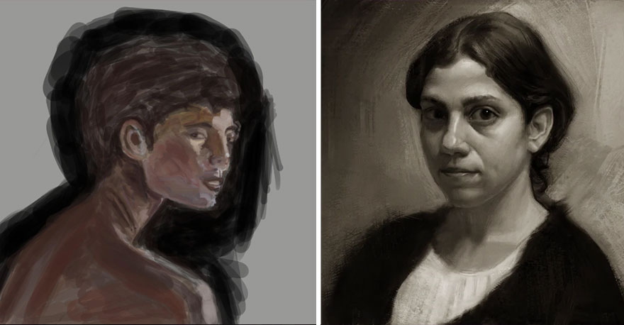 Art Progress July 2022 vs. August 23 (I Didn't Draw For 6 Months After July 2022)