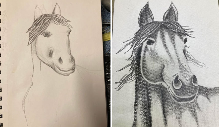 Attempt #1 And #2, I Just Started Drawing A Couple Months Ago, These Were Drawn From A Tutorial On Youtube, But I Still Am Proud Of The Result